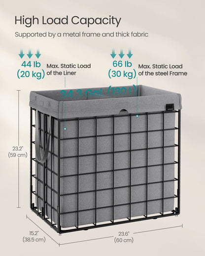 Laundry Hamper with Metal Wire Frame, 34.3 Gal. (130L)