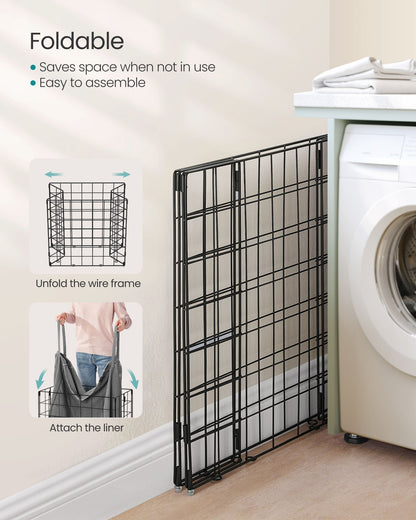 Laundry Hamper with Metal Wire Frame, 34.3 Gal. (130L)