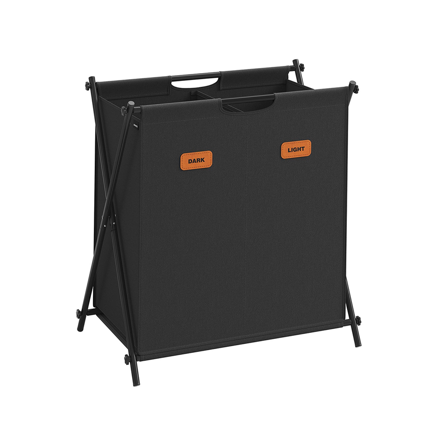 Laundry Hamper 2 Sections with Collapsible X-Frame, 30.4 Gal.