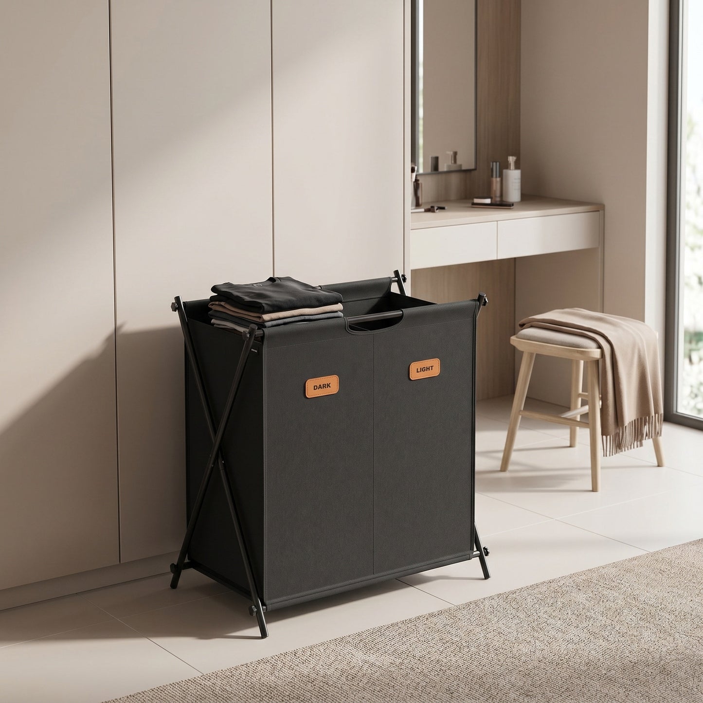 Laundry Hamper, Laundry Basket, 155 L Laundry Sorter 4 Sections - image 10