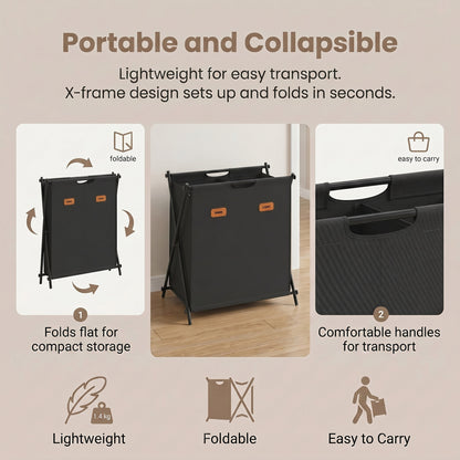 Laundry Hamper, Laundry Basket, 155 L Laundry Sorter 4 Sections - image 14