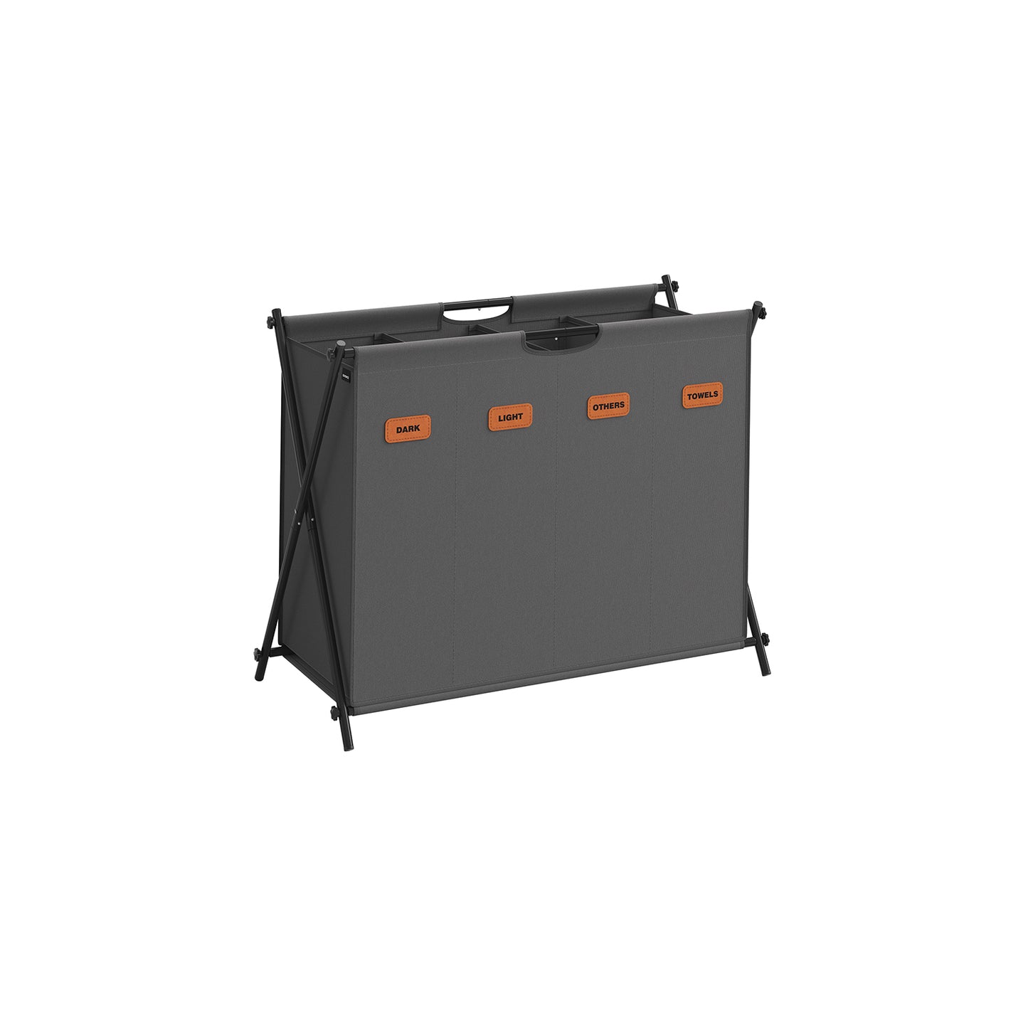 Laundry Hamper 4 Sections with Collapsible X-Frame, 40.9 Gal. - HWLEXTRA 