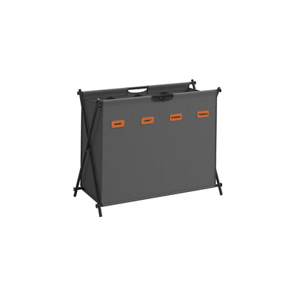 Laundry Hamper 4 Sections with Collapsible X-Frame, 40.9 Gal. - HWLEXTRA 