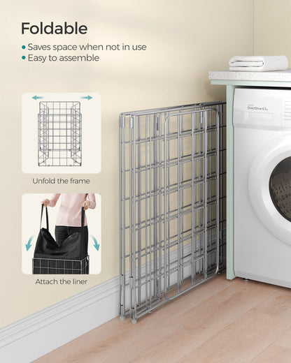 Laundry Hamper with Metal Wire Frame, 23.8 Gal. (90L) - image 5