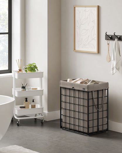 Laundry Hamper with Metal Wire Frame, 23.8 Gal. (90L)