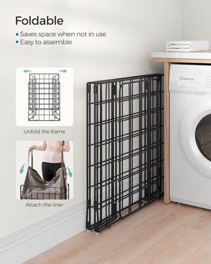 Laundry Hamper with Metal Wire Frame, 23.8 Gal. (90L)