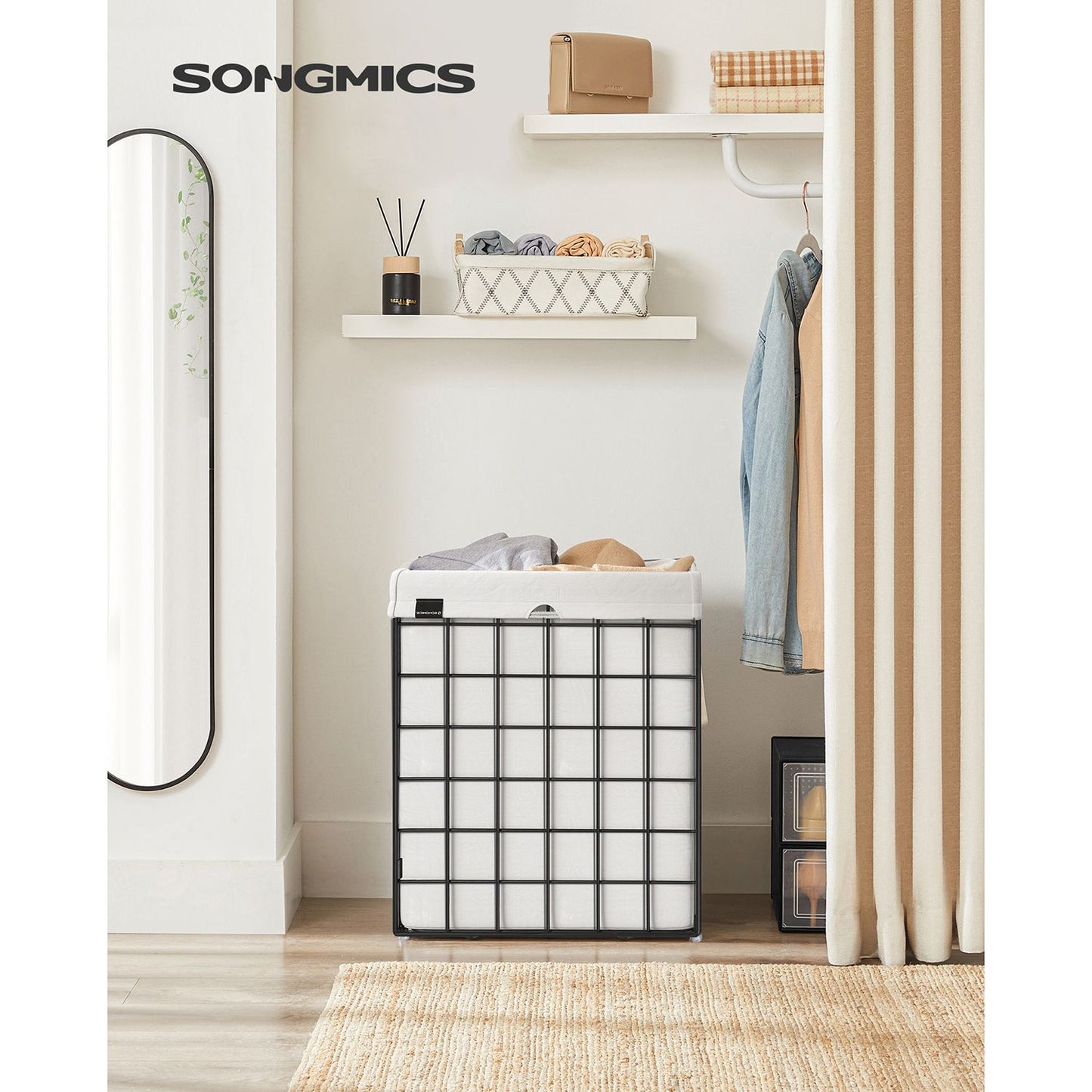 Laundry Hamper with Metal Wire Frame, 23.8 Gal. (90L)
