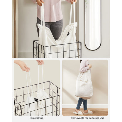 Laundry Hamper with Metal Wire Frame, 23.8 Gal. (90L)