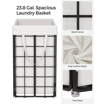 Laundry Hamper with Metal Wire Frame, 23.8 Gal. (90L)