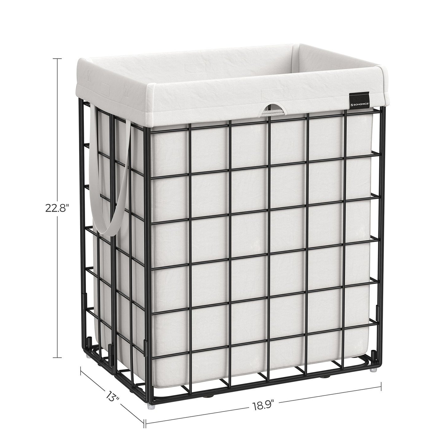 Laundry Hamper with Metal Wire Frame, 23.8 Gal. (90L)