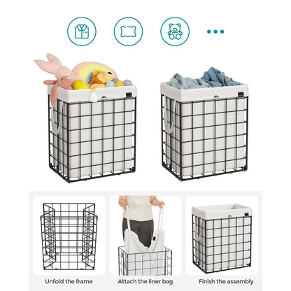 Laundry Hamper with Metal Wire Frame, 23.8 Gal. (90L)