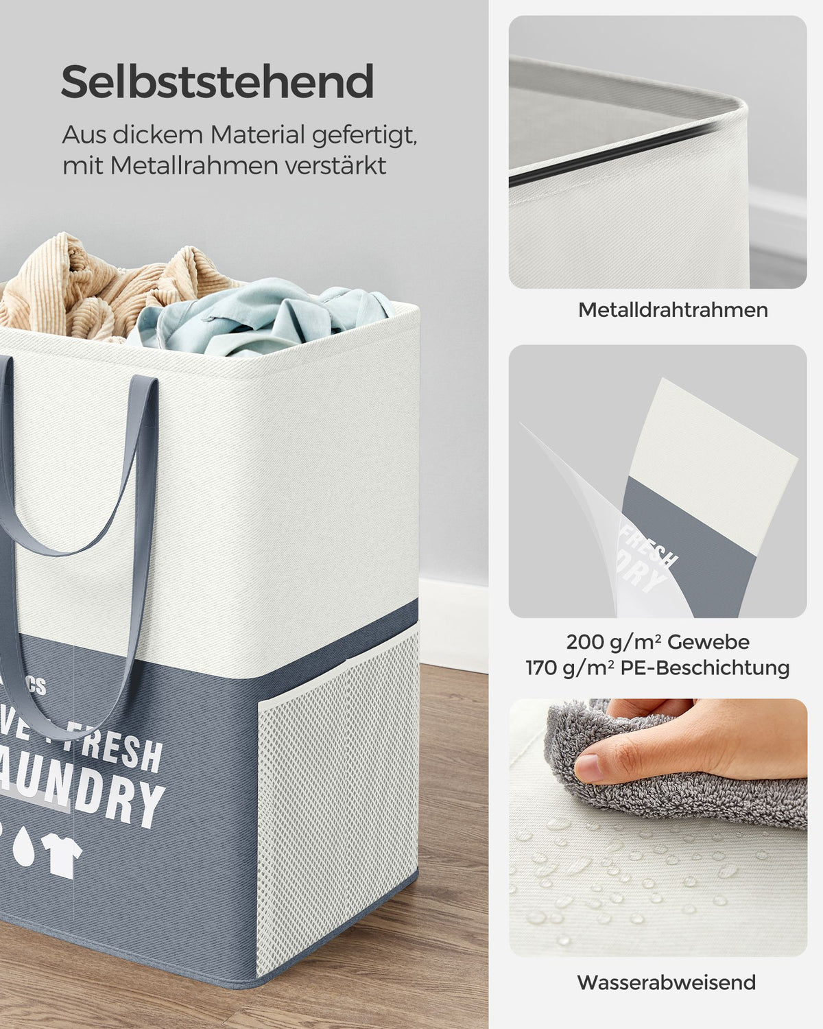 90L Laundry Baskets Set of 2