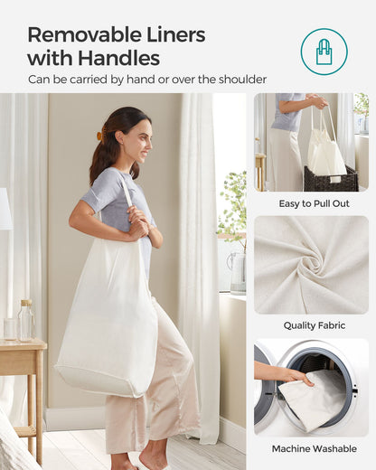 130L Clothes Hamper with Liner Bags