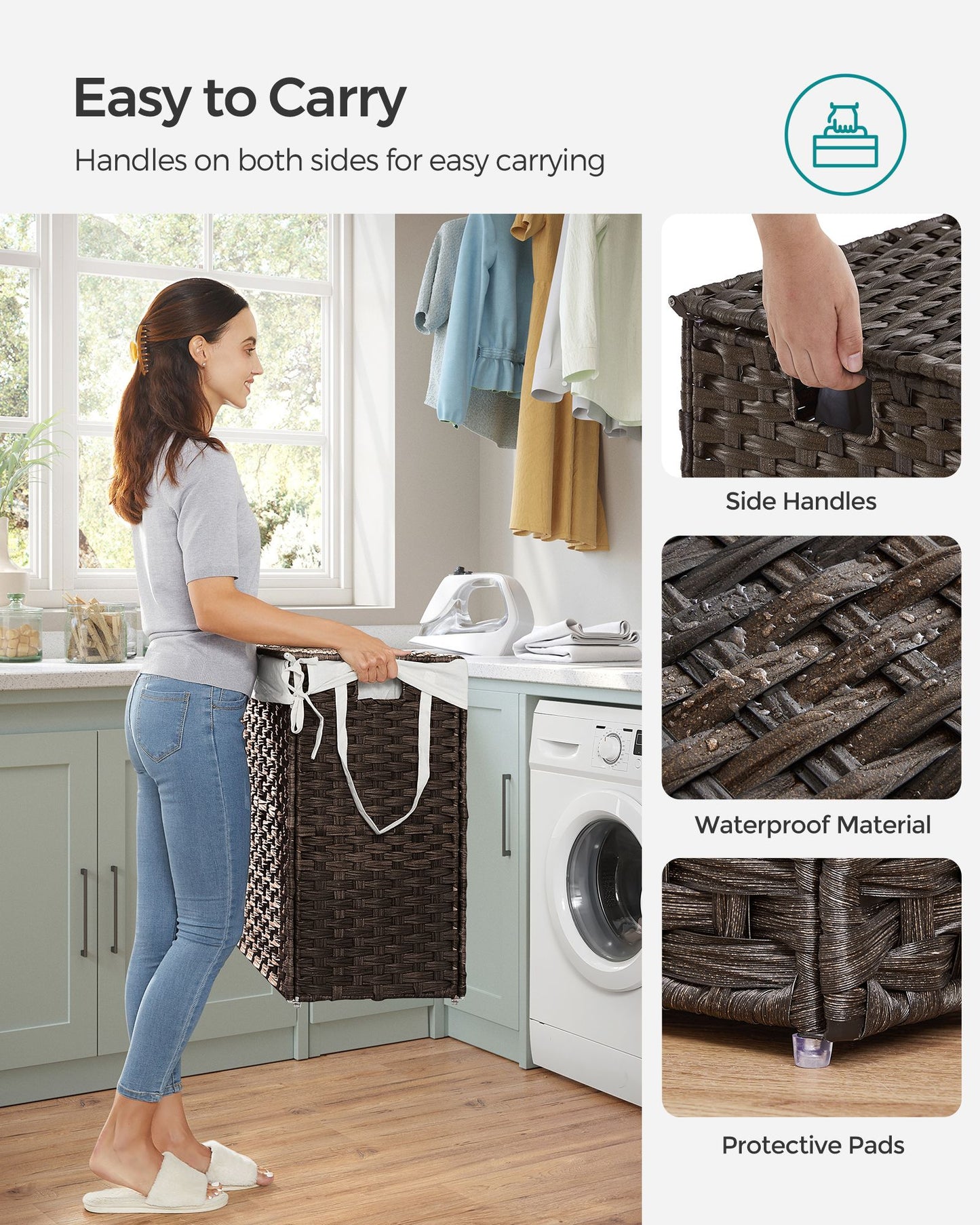 130L Clothes Hamper with Liner Bags