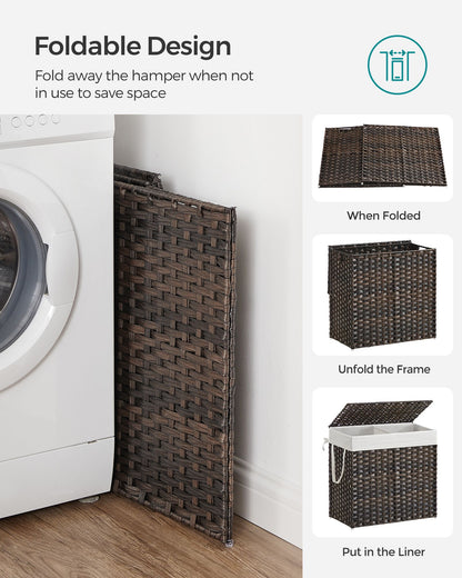 130L Clothes Hamper with Liner Bags