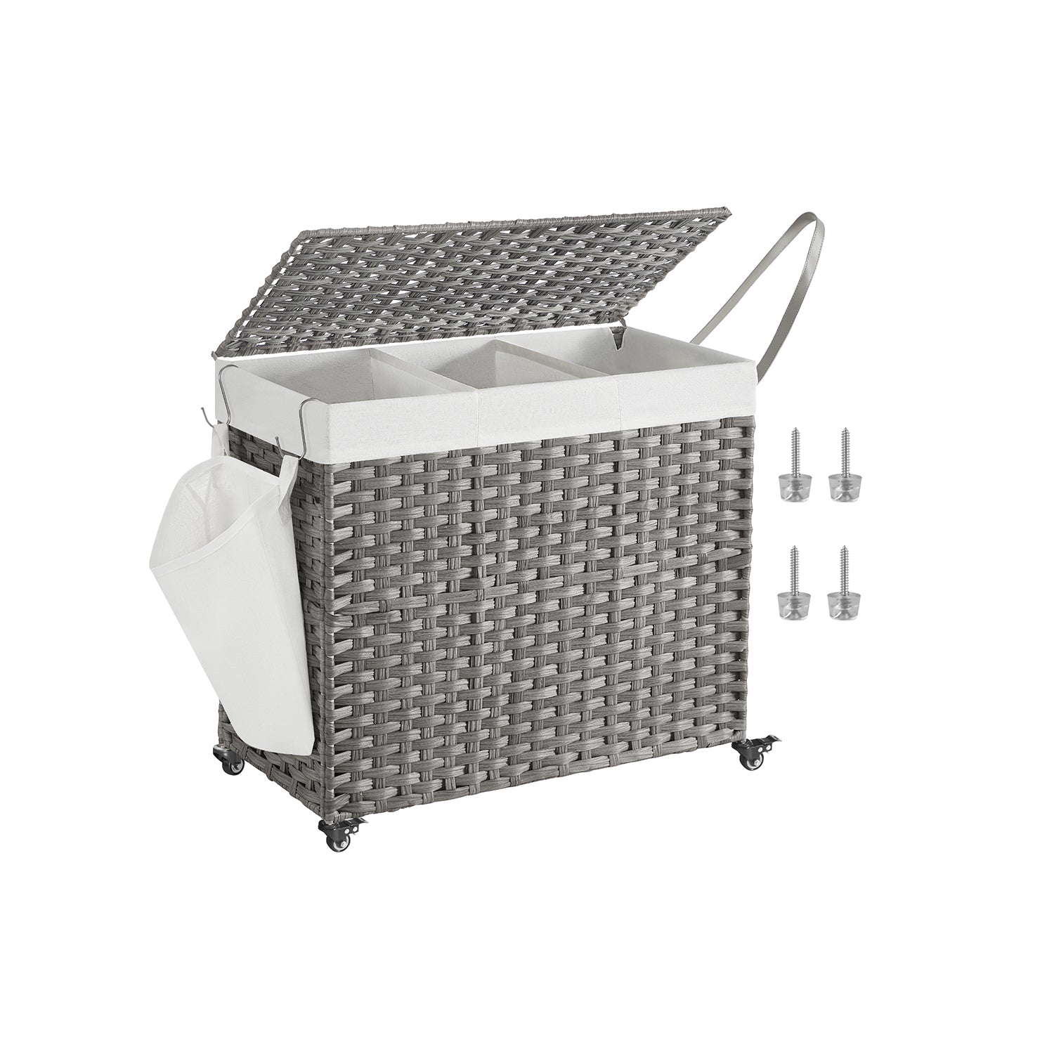 160L Rollling Laundry Hamper with Lid