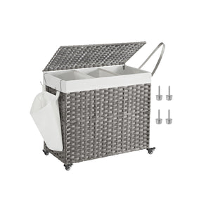 160L Rollling Laundry Hamper with Lid
