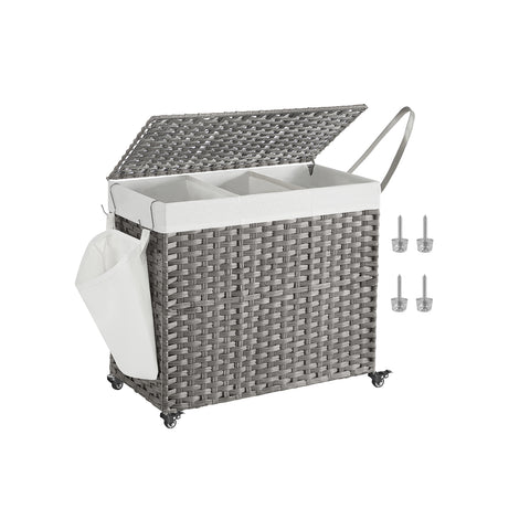 160L Rollling Laundry Hamper with Lid