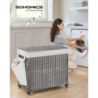 160L Rollling Laundry Hamper with Lid