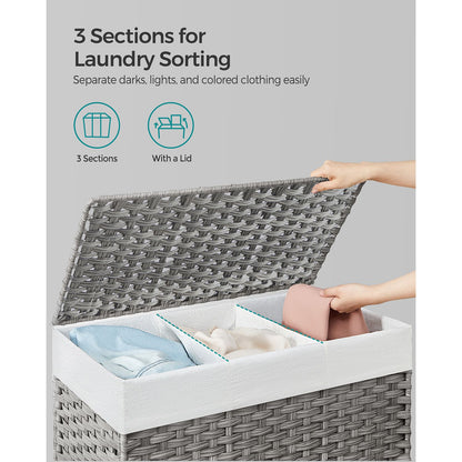 160L Rollling Laundry Hamper with Lid