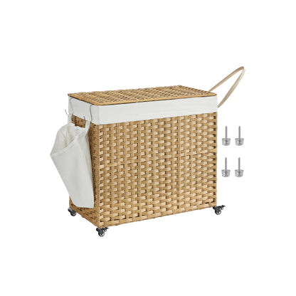 160L Rolling Laundry Basket with Wheels - HWLEXTRA 