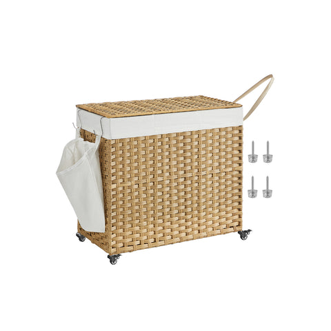 160L Rolling Laundry Basket with Wheels