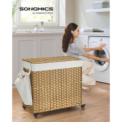 160L Rolling Laundry Basket with Wheels - HWLEXTRA 