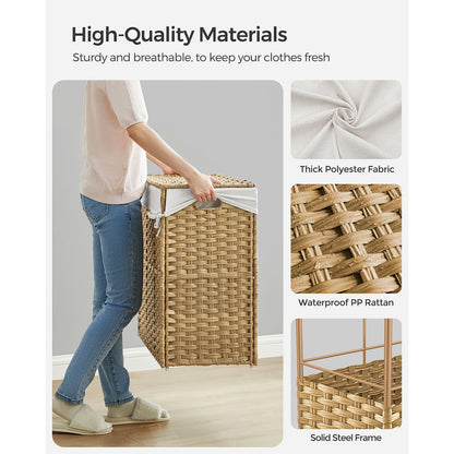 160L Rolling Laundry Basket with Wheels - HWLEXTRA 