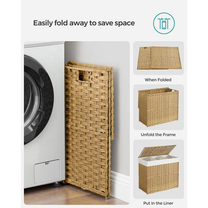 160L Rolling Laundry Basket with Wheels - HWLEXTRA 