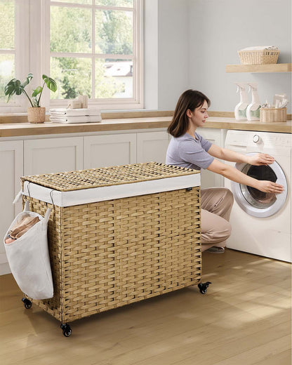 210L Rollling Laundry Hamper with Lid