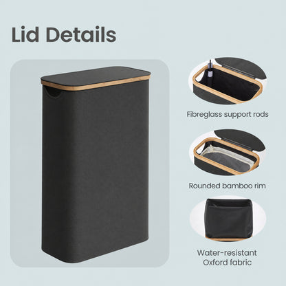 Laundry Basket with Lid, Slim Laundry Hamper, 65 L - image 8
