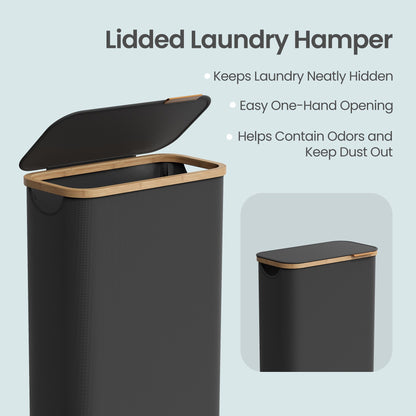 Laundry Basket with Lid, Slim Laundry Hamper, 65 L - image 10
