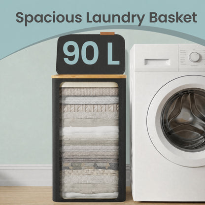 Laundry Basket with Lid, Slim Laundry Hamper, 65 L - image 40