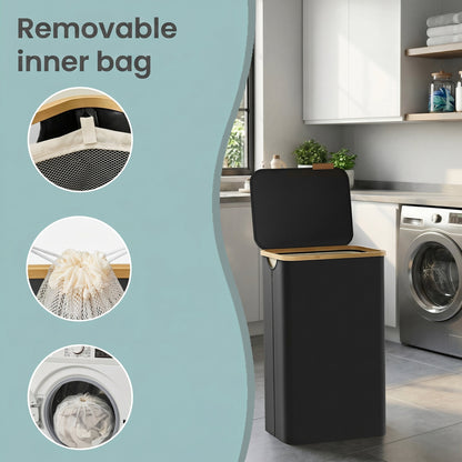 Laundry Basket with Lid, Slim Laundry Hamper, 65 L - image 41