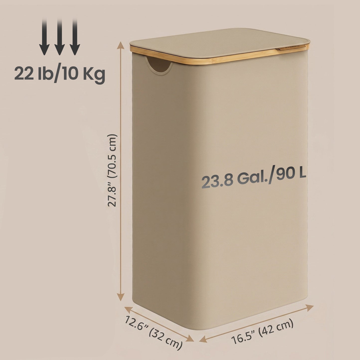 Laundry Basket with Lid, Slim Laundry Hamper, 65 L - image 45