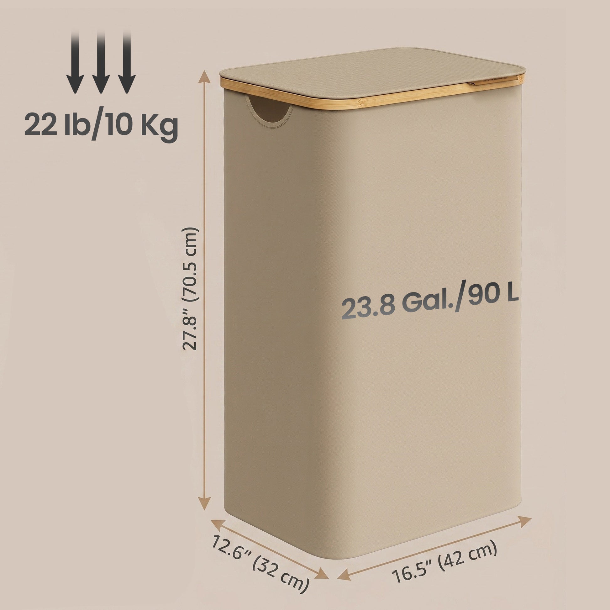 Laundry Basket with Lid, Slim Laundry Hamper, 65 L - image 45