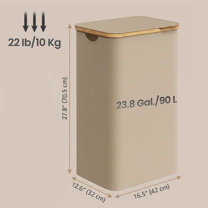 Laundry Basket with Lid, Slim Laundry Hamper, 65 L - image 45