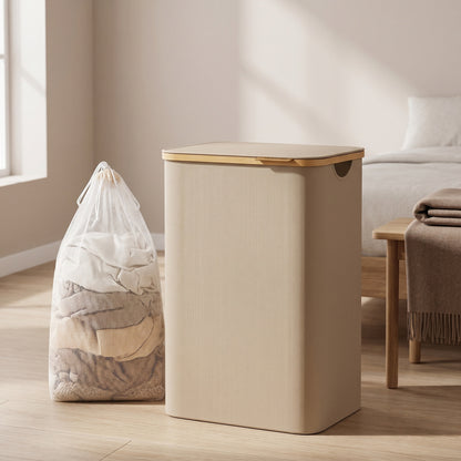 Laundry Basket with Lid, Slim Laundry Hamper, 65 L - image 46