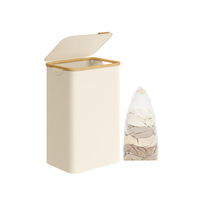 Laundry Basket with Lid 65L Space-Saving 42 x 22.5 x 70.5 cm Ink Black - image 42