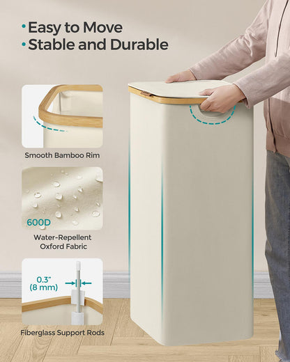 Laundry Basket with Lid 65L Space-Saving 42 x 22.5 x 70.5 cm Ink Black - image 47