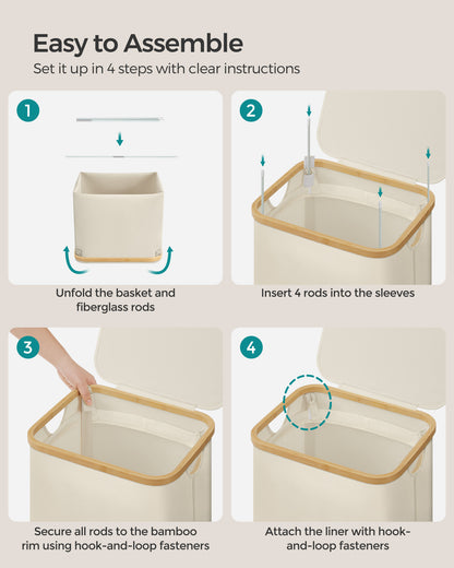 Slim Laundry Hamper with Lid, 23.8 Gallons (90L) - image 8