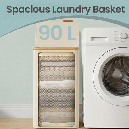 Laundry Basket with Lid, Slim Laundry Hamper, 65 L - image 24