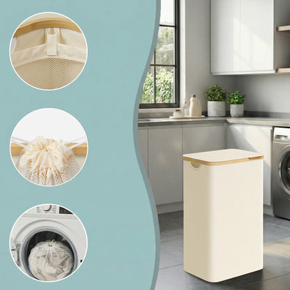 Laundry Basket with Lid, Slim Laundry Hamper, 65 L - image 25