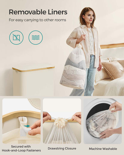 130L 2-Section Laundry Basket with Lid Ink Black - image 22