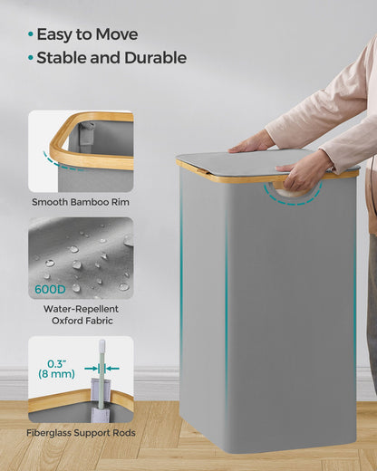 130L 2-Section Laundry Basket with Lid Ink Black - image 42