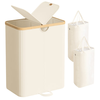 Laundry Basket with 2 Compartments, Laundry Basket, 150 L, Sorter with Lid, Removable Clothes Bags - image 1