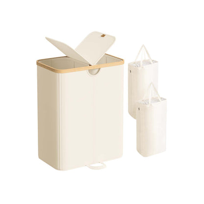 Laundry Basket with 2 Compartments, Laundry Basket, 150 L, Sorter with Lid, Removable Clothes Bags