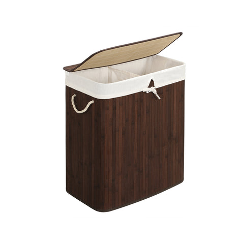 2-Section Laundry Hamper with Lid