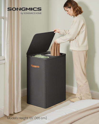 44.9 Gal. Laundry Hamper with Lid and Handles - HWLEXTRA 