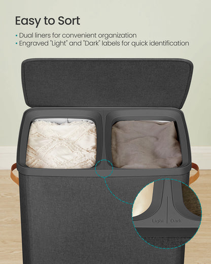 44.9 Gal. Laundry Hamper with Lid and Handles - HWLEXTRA 